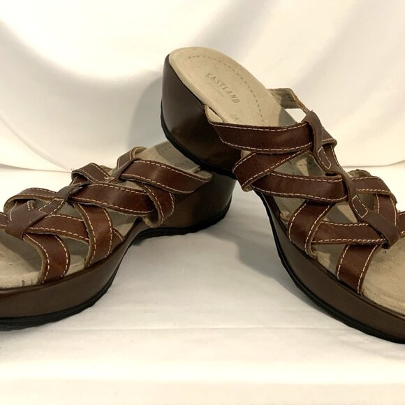 Eastland Sandals Brown Leather Strappy Platform Women's Size 8 M - Picture 2 of 7